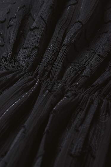 Femei - Rochie din șifon - cu flori - negru