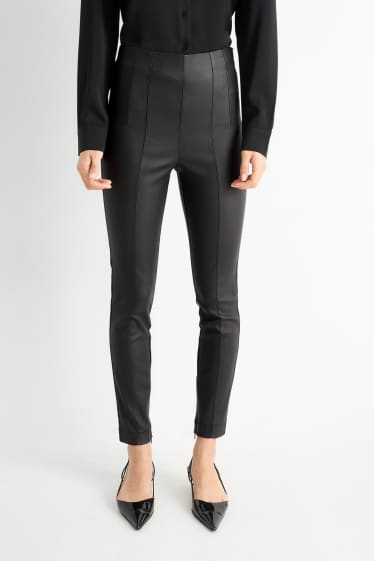 Femei - Pantaloni colanți - talie înaltă - skinny fit - negru