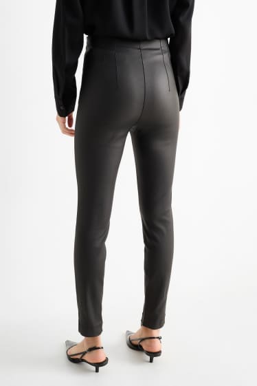 Femei - Pantaloni colanți - talie înaltă - skinny fit - negru