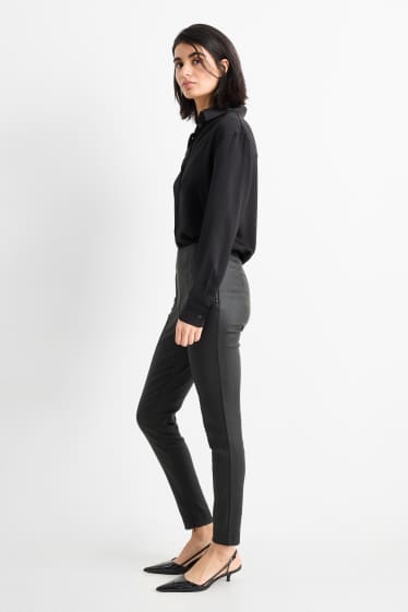 Femei - Pantaloni colanți - talie înaltă - skinny fit - negru