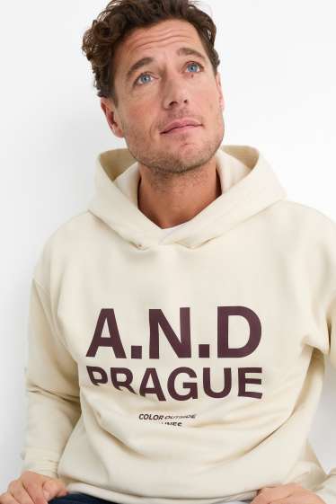 Heren - Hoodie - crème wit