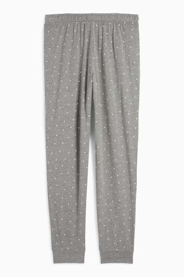 Femei - Pantaloni de pijama - cu buline - gri