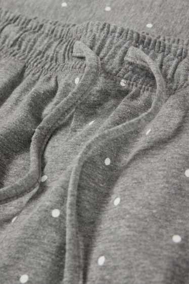 Femei - Pantaloni de pijama - cu buline - gri