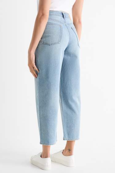 Femei - Barrel jeans - talie medie - denim-albastru deschis
