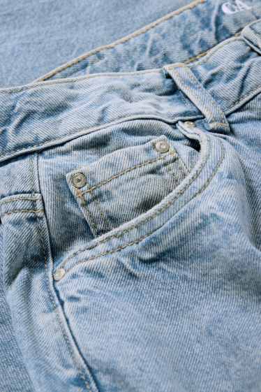 Copii - Fete - Cargo jeans - denim-albastru deschis