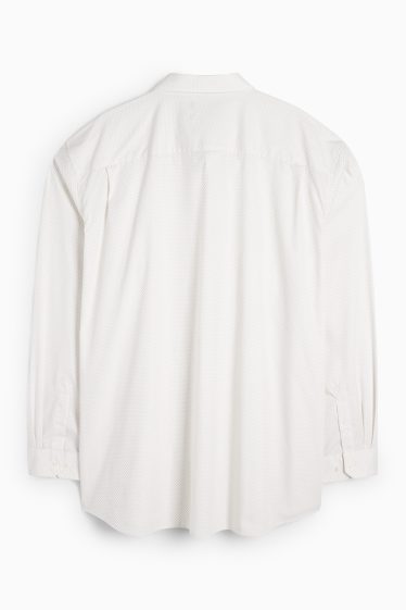Bărbați - Cămașă - regular fit - guler Kent - ușor de călcat - print minimalist - alb-crem