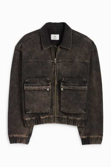 Bărbați - Jachetă din denim supradimensionată - denim-maro