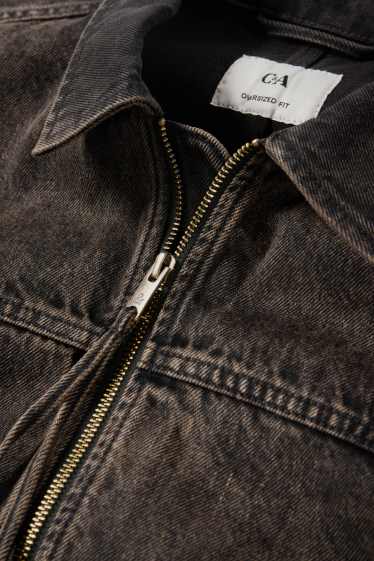 Bărbați - Jachetă din denim supradimensionată - denim-maro