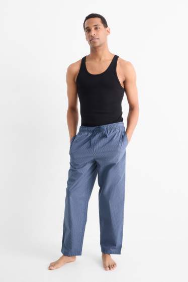 Bărbați - Pantaloni de pijama - cu dungi - albastru închis