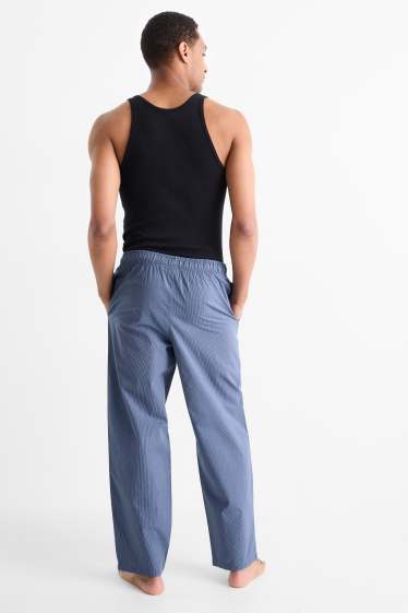 Bărbați - Pantaloni de pijama - cu dungi - albastru închis
