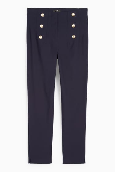 Femei - Pantaloni de stofă - talie înaltă - slim fit - albastru închis