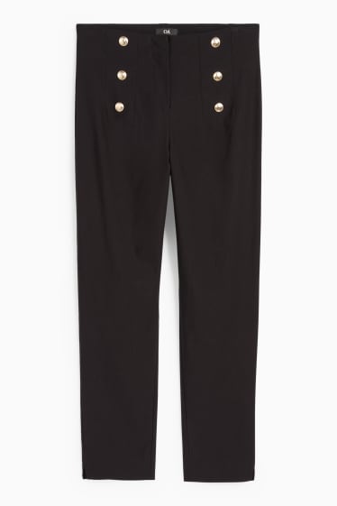 Femei - Pantaloni de stofă - talie înaltă - slim fit - negru