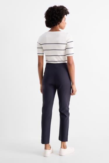 Femei - Pantaloni de stofă - talie înaltă - slim fit - albastru închis