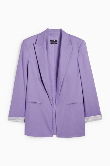 Femei - Blazer lung - relaxed fit - amestec de in - violet deschis