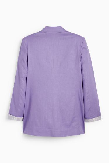 Femei - Blazer lung - relaxed fit - amestec de in - violet deschis