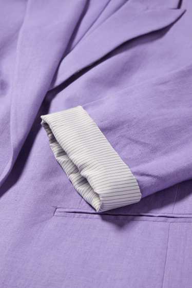 Femei - Blazer lung - relaxed fit - amestec de in - violet deschis