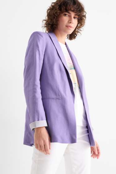 Femei - Blazer lung - relaxed fit - amestec de in - violet deschis