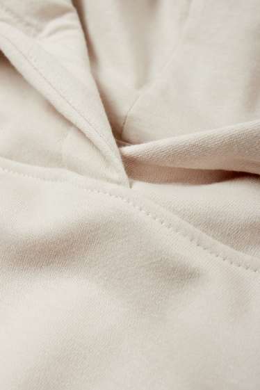 Femei - Hanorac crop - alb-crem