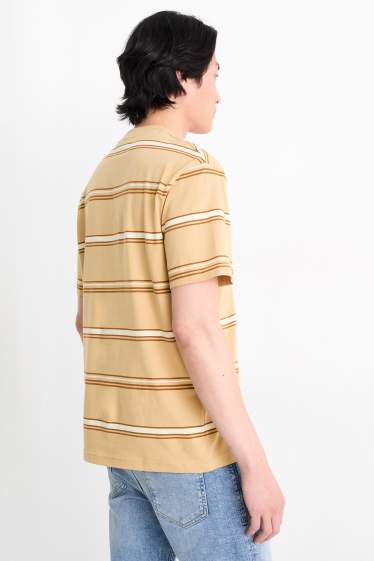 Hommes - T-shirt - relaxed fit - à rayures - beige