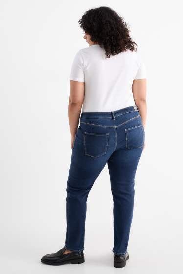 Femei - Slim jeans - talie medie - jeans modelatori - LYCRA® - denim-albastru închis