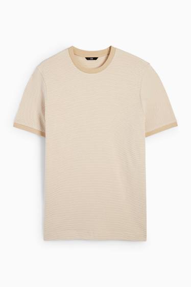 Bărbați - Tricou - regular fit - structurat - bej