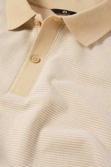 Bărbați - Tricou polo - regular fit - structurat - portocaliu deschis