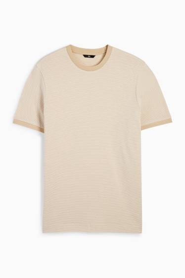 Bărbați - Tricou - structurat - bej