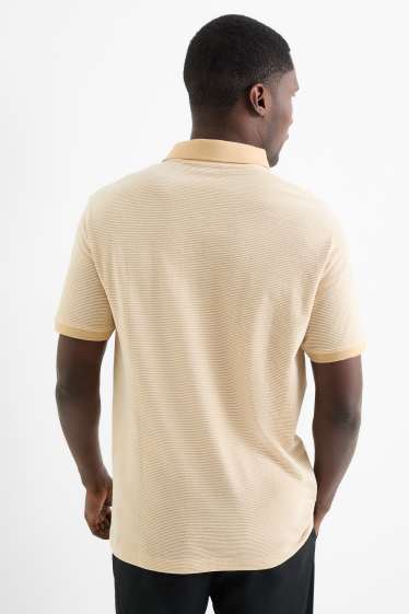 Bărbați - Tricou polo - regular fit - structurat - portocaliu deschis