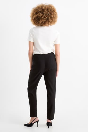 Femei - Pantaloni de stofă - talie înaltă - slim fit - negru