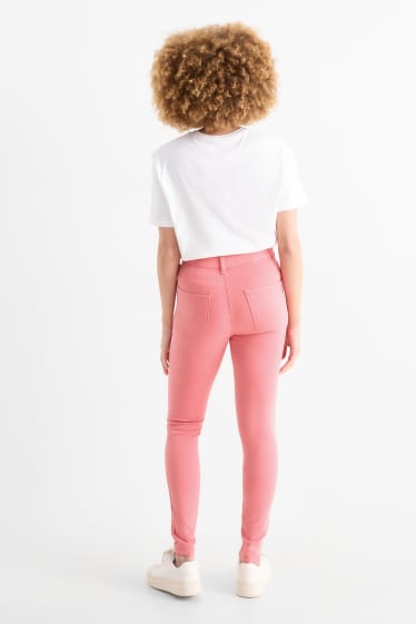 Femei - Jegging jeans - talie înaltă - roz