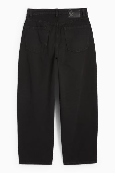 Femei - Barrel jeans - talie medie - negru