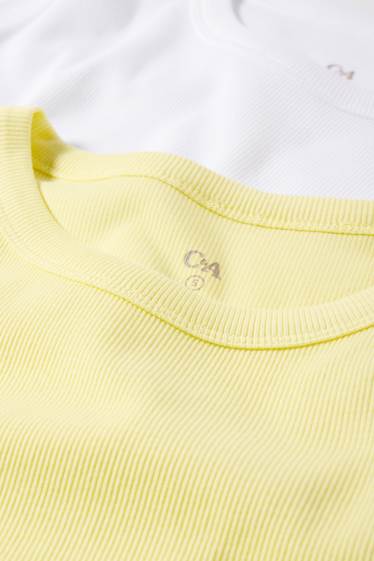 Femei - Multipack 2 buc. - tricou basic - reiat - galben deschis