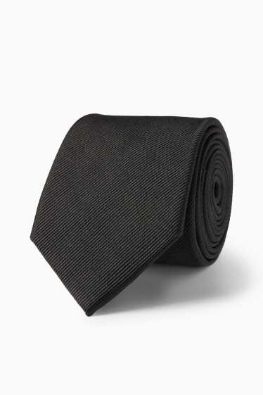 Men - Silk tie - black