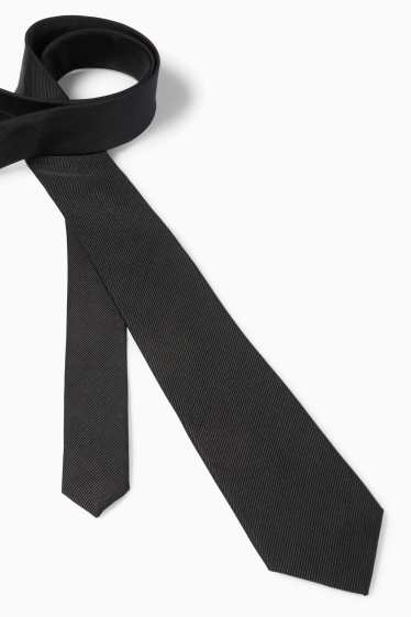 Men - Silk tie - black