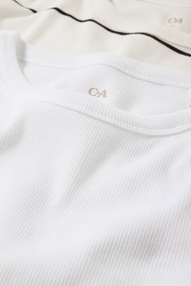 Femei - Multipack 2 buc. - tricou basic - reiat - alb