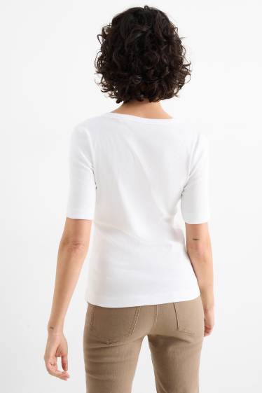 Femei - Multipack 2 buc. - tricou basic - reiat - alb
