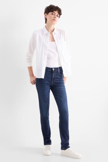 Femei - Slim jeans - talie medie - jeans modelatori - LYCRA® - denim-albastru