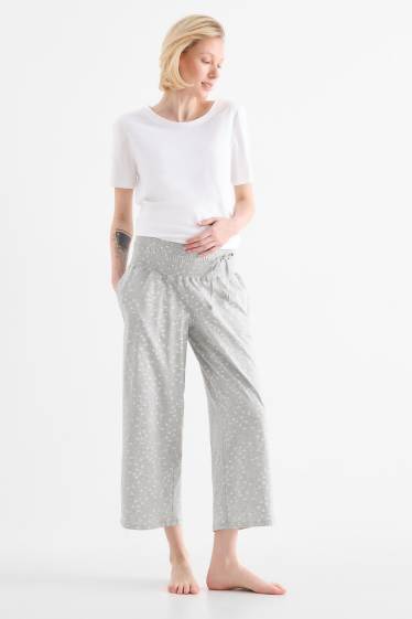 Femei - Pantaloni de pijama gravide - cu model - gri deschis