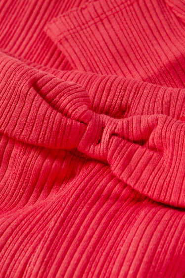 Baby Girls - Baby leggings - ribbed - red