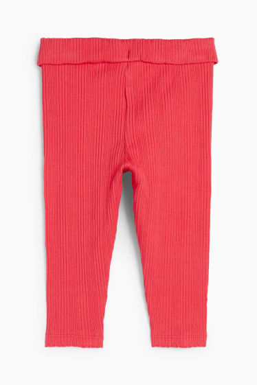 Baby Girls - Baby leggings - ribbed - red