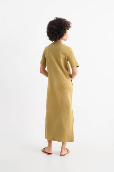 Damen - T-Shirt-Kleid - khaki