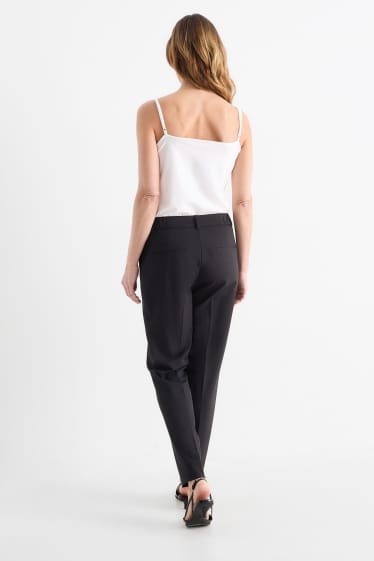 Femei - Pantaloni office - talie medie - slim fit - negru