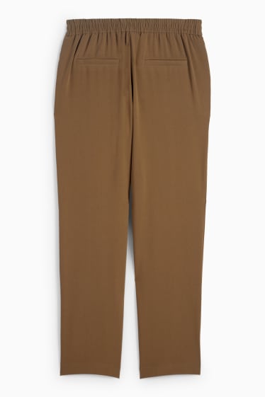 Femei - Pantaloni de stofă - talie medie - tapered fit - kaki