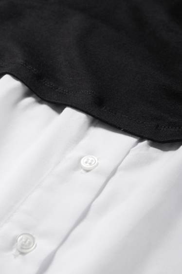 Femei - Tricou gravide - aspect 2 în 1 - negru / alb