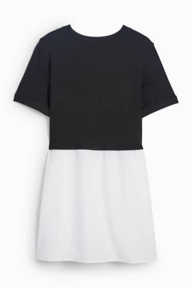 Femei - Tricou gravide - aspect 2 în 1 - negru / alb