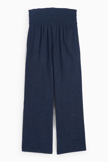 Femei - Pantaloni gravide - amestec de in - albastru închis