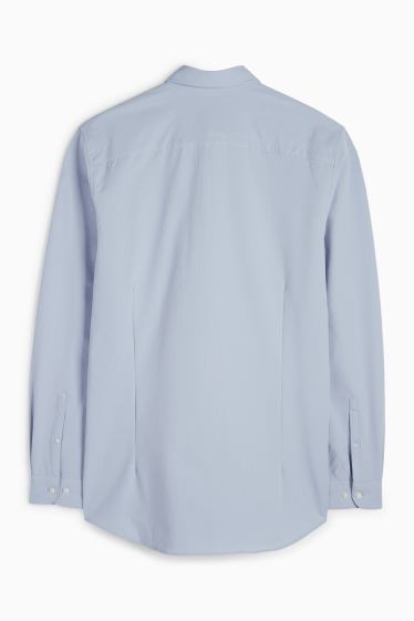 Bărbați - Cămașă office - slim fit - guler italian - structurată - albastru deschis