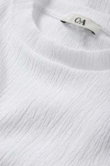 Femei - Tricou - relaxed fit - structurat - alb
