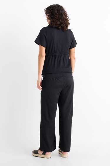 Femei - Pantaloni gravide - palazzo - negru