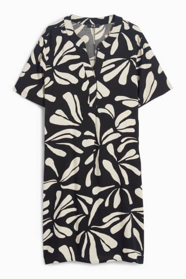 Femei - Rochie din viscoză - cu model - negru / nej